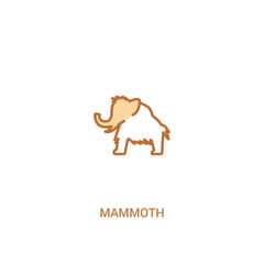 mammoth concept 2 colored icon. simple line element illustration. outline brown mammoth symbol. can be used for web and mobile ui/ux.