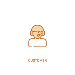 customer concept 2 colored icon. simple line element illustration. outline brown customer symbol. can be used for web and mobile ui/ux.