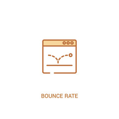 bounce rate concept 2 colored icon. simple line element illustration. outline brown bounce rate symbol. can be used for web and mobile ui/ux.