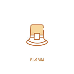 pilgrim concept 2 colored icon. simple line element illustration. outline brown pilgrim symbol. can be used for web and mobile ui/ux.