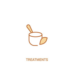 treatments concept 2 colored icon. simple line element illustration. outline brown treatments symbol. can be used for web and mobile ui/ux.