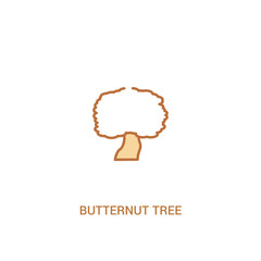 butternut tree concept 2 colored icon. simple line element illustration. outline brown butternut tree symbol. can be used for web and mobile ui/ux.