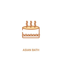 asian bath concept 2 colored icon. simple line element illustration. outline brown asian bath symbol. can be used for web and mobile ui/ux.