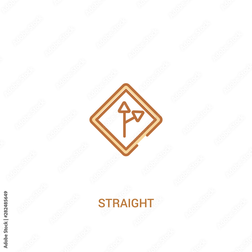 Poster straight concept 2 colored icon. simple line element illustration. outline brown straight symbol. ca