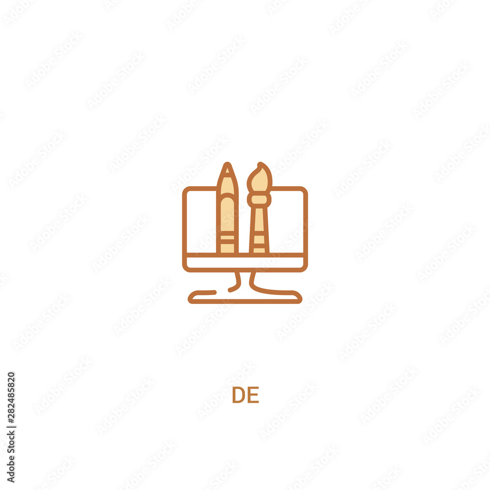 Poster de concept 2 colored icon. simple line element illustration. outline brown de symbol. can be used fo
