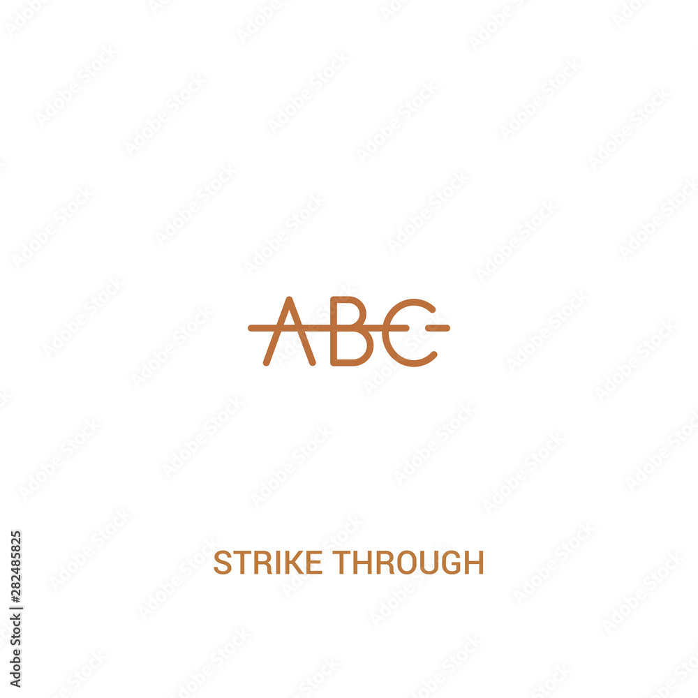 Poster strike through concept 2 colored icon. simple line element illustration. outline brown strike throug