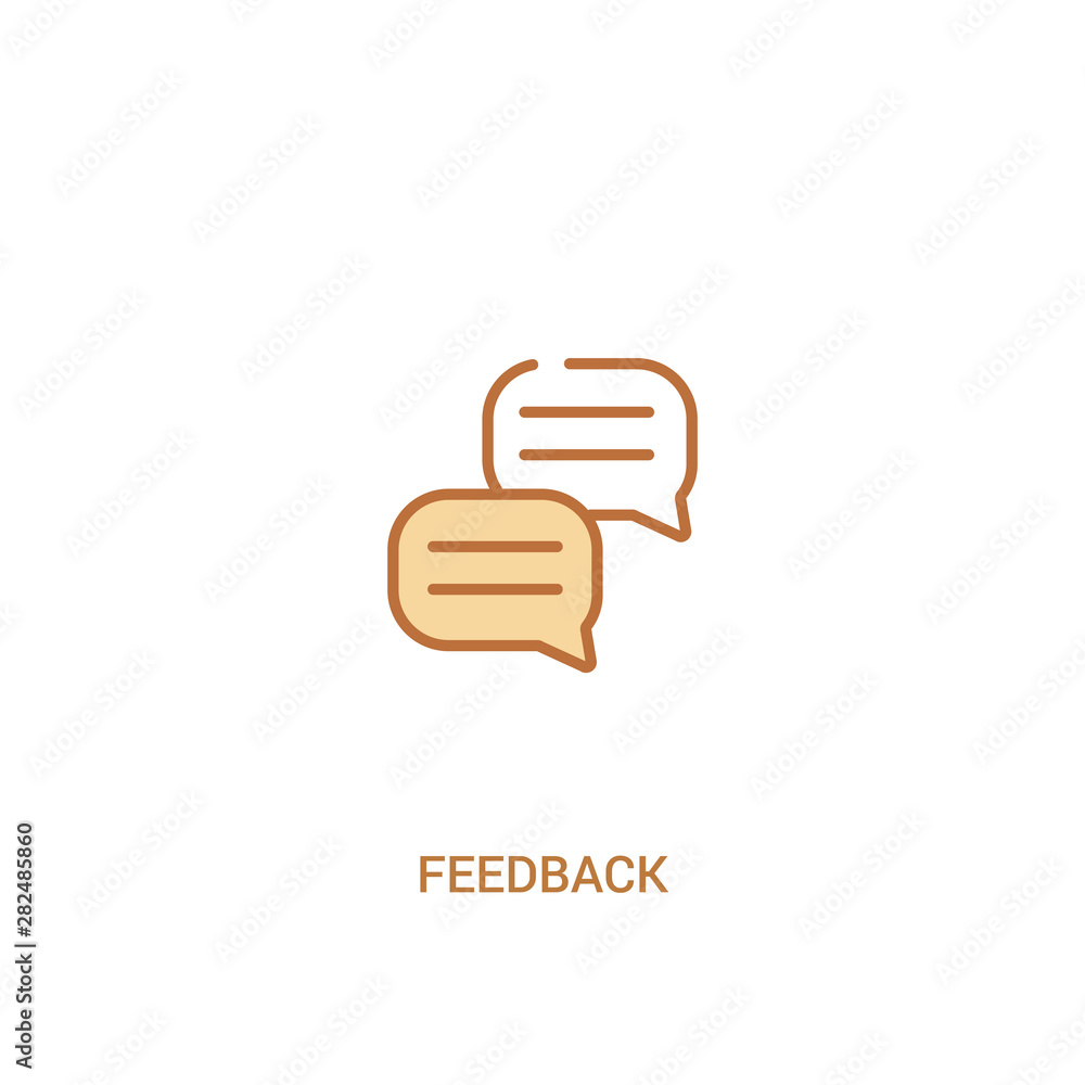 Poster feedback concept 2 colored icon. simple line element illustration. outline brown feedback symbol. ca