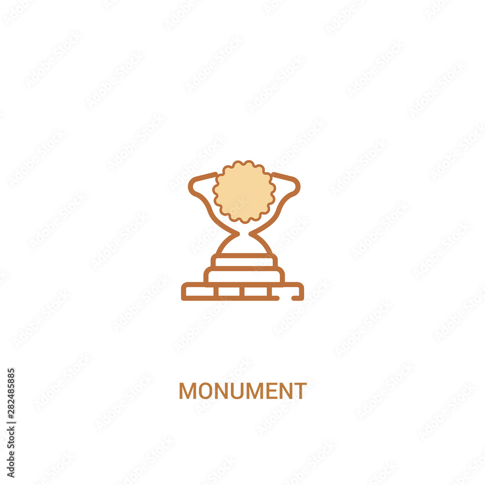 Poster monument concept 2 colored icon. simple line element illustration. outline brown monument symbol. ca