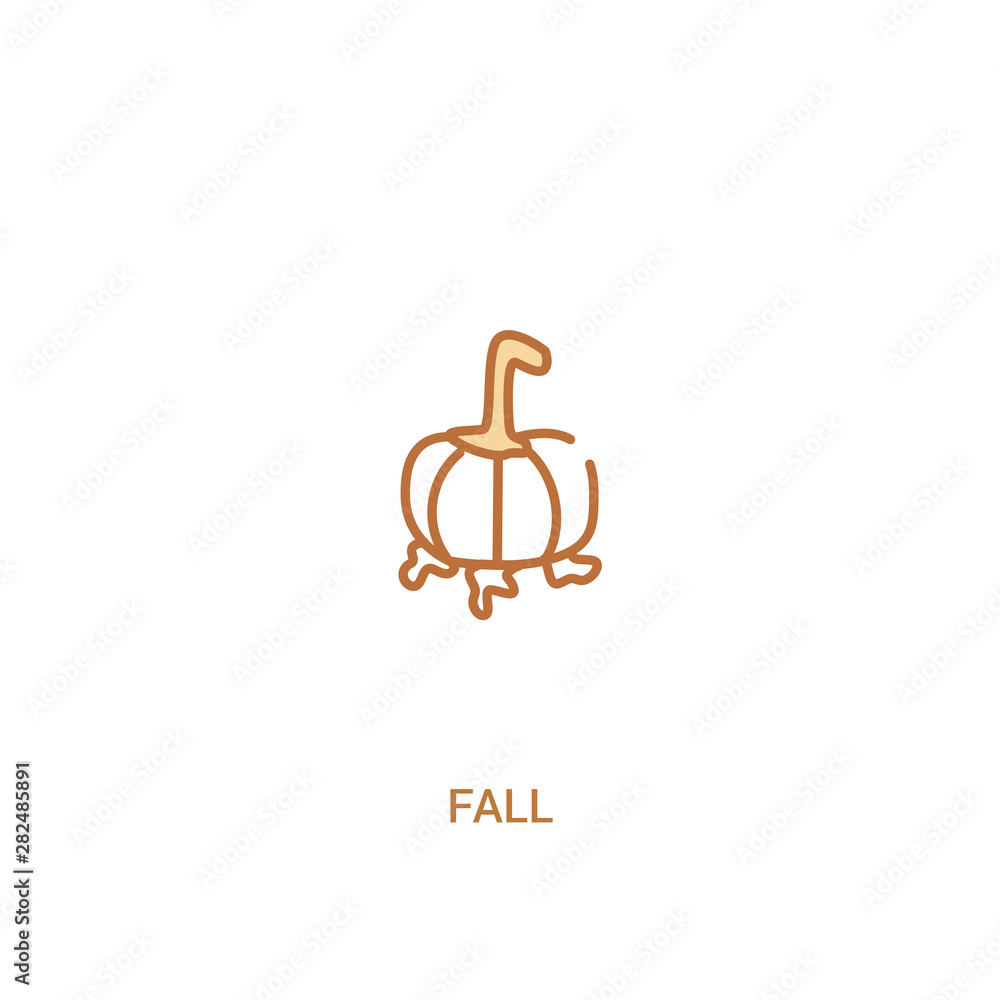 Poster fall concept 2 colored icon. simple line element illustration. outline brown fall symbol. can be use