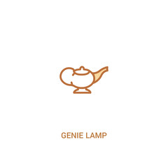 genie lamp concept 2 colored icon. simple line element illustration. outline brown genie lamp symbol. can be used for web and mobile ui/ux.