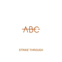 strike through concept 2 colored icon. simple line element illustration. outline brown strike through symbol. can be used for web and mobile ui/ux.