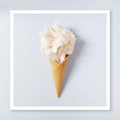 Ice Cream Cone with Cotton Candy