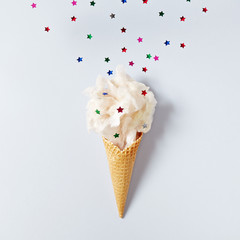 Ice Cream Cone with Cotton Candy