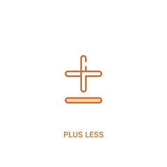 plus less concept 2 colored icon. simple line element illustration. outline brown plus less symbol. can be used for web and mobile ui/ux.