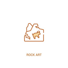 rock art concept 2 colored icon. simple line element illustration. outline brown rock art symbol. can be used for web and mobile ui/ux.