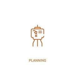 planning concept 2 colored icon. simple line element illustration. outline brown planning symbol. can be used for web and mobile ui/ux.