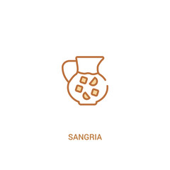 sangria concept 2 colored icon. simple line element illustration. outline brown sangria symbol. can be used for web and mobile ui/ux.