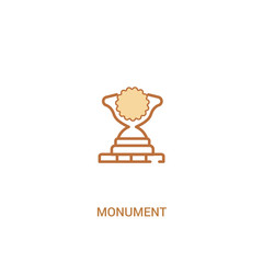 monument concept 2 colored icon. simple line element illustration. outline brown monument symbol. can be used for web and mobile ui/ux.