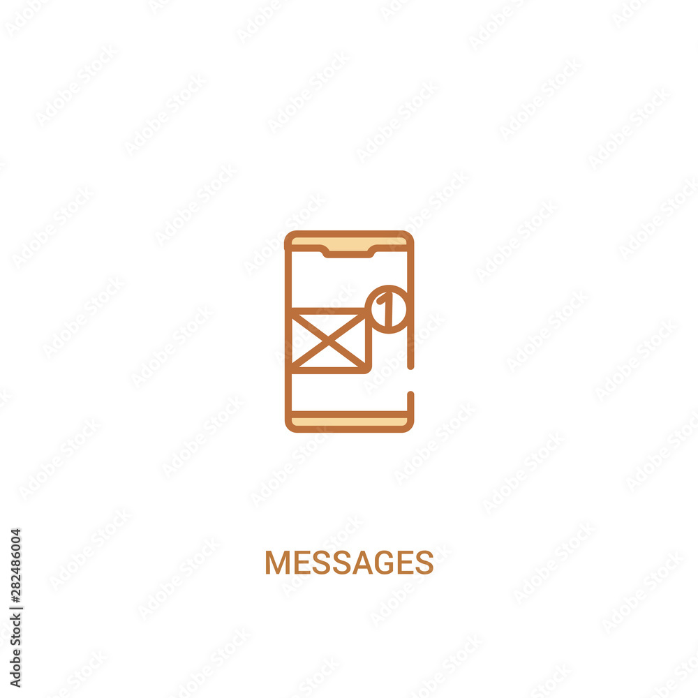 Poster messages concept 2 colored icon. simple line element illustration. outline brown messages symbol. ca
