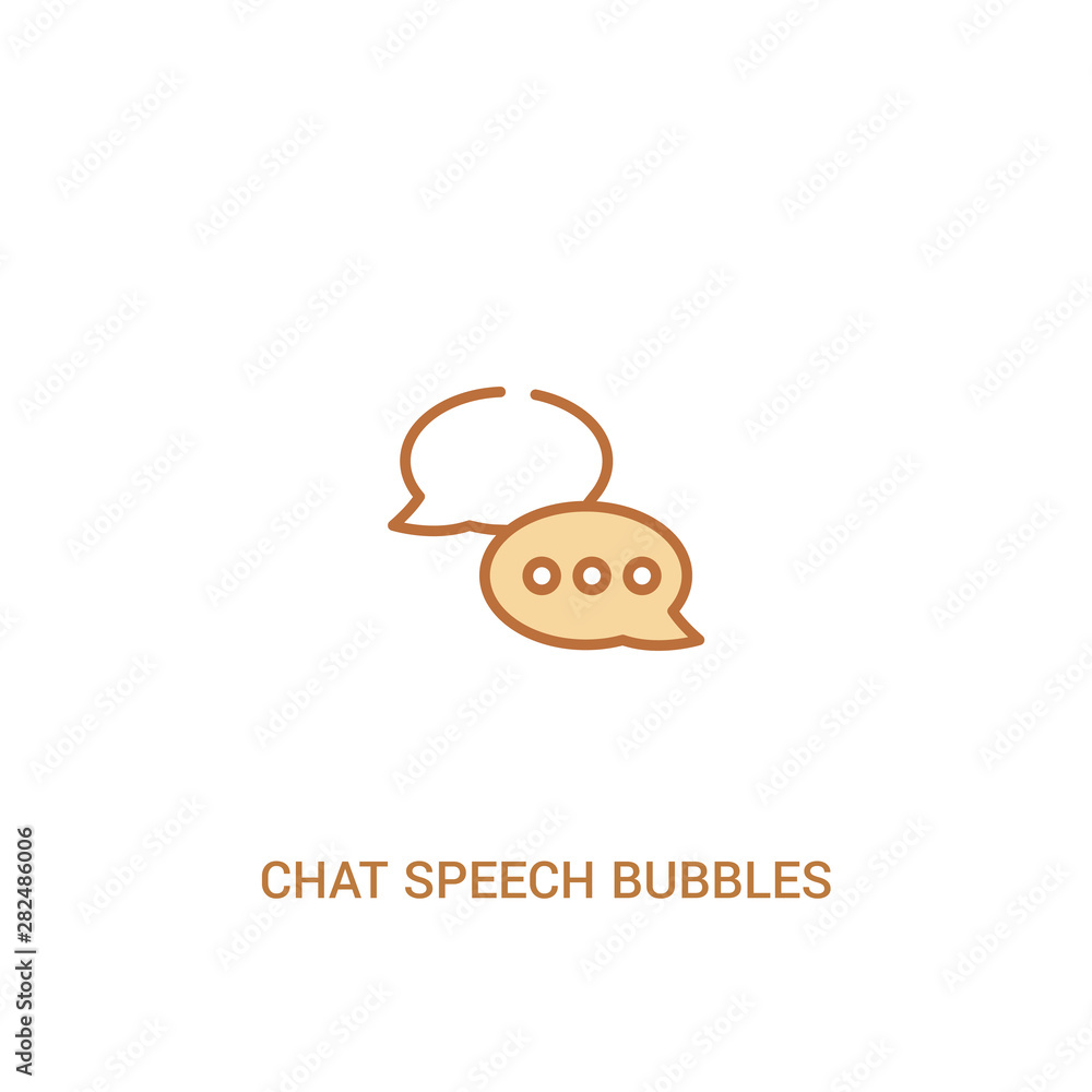 Poster chat speech bubbles concept 2 colored icon. simple line element illustration. outline brown chat spe
