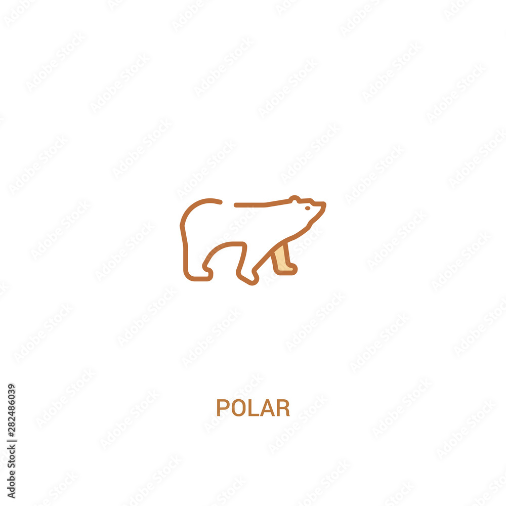 Aufkleber polar concept 2 colored icon. simple line element illustration. outline brown polar symbol. can be u