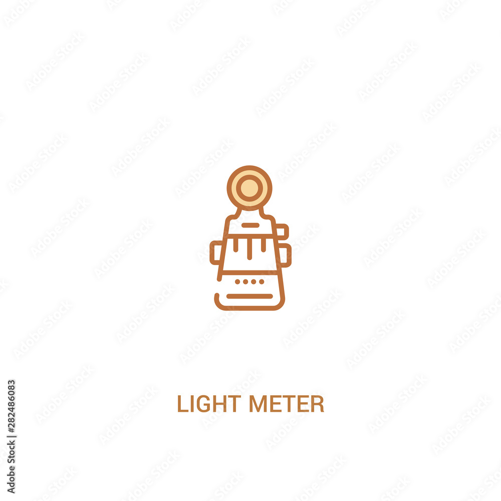 Poster light meter concept 2 colored icon. simple line element illustration. outline brown light meter symb