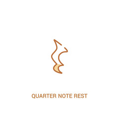 Fototapeta na wymiar quarter note rest concept 2 colored icon. simple line element illustration. outline brown quarter note rest symbol. can be used for web and mobile ui/ux.