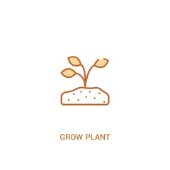 grow plant concept 2 colored icon. simple line element illustration. outline brown grow plant symbol. can be used for web and mobile ui/ux.