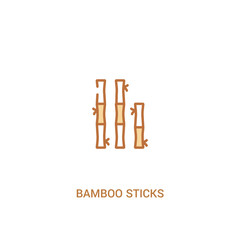 bamboo sticks concept 2 colored icon. simple line element illustration. outline brown bamboo sticks symbol. can be used for web and mobile ui/ux.