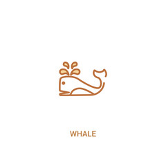 whale concept 2 colored icon. simple line element illustration. outline brown whale symbol. can be used for web and mobile ui/ux.