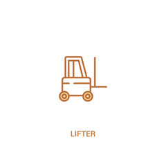 lifter concept 2 colored icon. simple line element illustration. outline brown lifter symbol. can be used for web and mobile ui/ux.