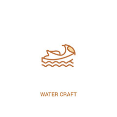 water craft concept 2 colored icon. simple line element illustration. outline brown water craft symbol. can be used for web and mobile ui/ux.