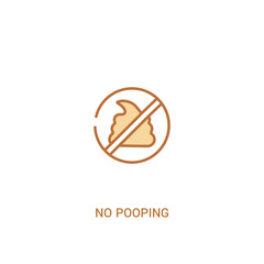 no pooping concept 2 colored icon. simple line element illustration. outline brown no pooping symbol. can be used for web and mobile ui/ux.