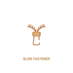 slide fastener concept 2 colored icon. simple line element illustration. outline brown slide fastener symbol. can be used for web and mobile ui/ux.