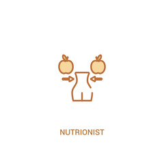 nutrionist concept 2 colored icon. simple line element illustration. outline brown nutrionist symbol. can be used for web and mobile ui/ux.