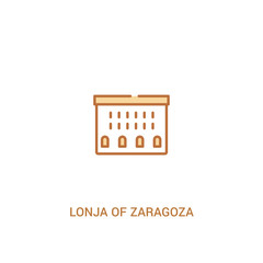lonja of zaragoza concept 2 colored icon. simple line element illustration. outline brown lonja of zaragoza symbol. can be used for web and mobile ui/ux.