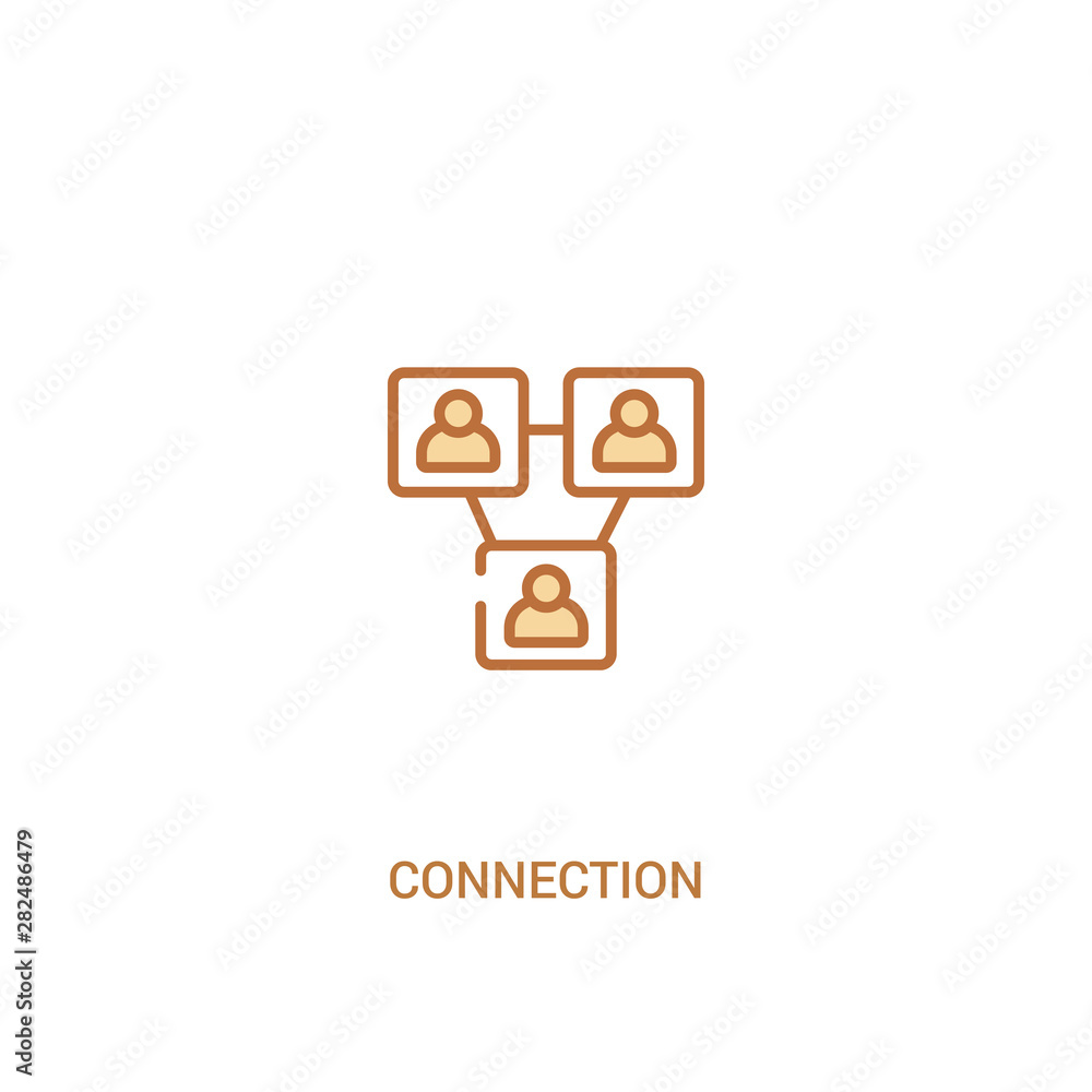 Poster connection concept 2 colored icon. simple line element illustration. outline brown connection symbol