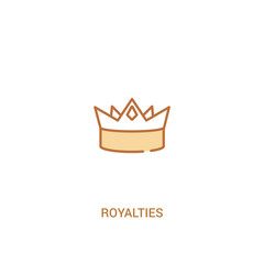 royalties concept 2 colored icon. simple line element illustration. outline brown royalties symbol. can be used for web and mobile ui/ux.