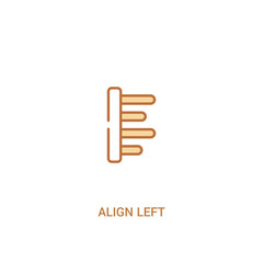 align left concept 2 colored icon. simple line element illustration. outline brown align left symbol. can be used for web and mobile ui/ux.