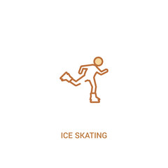ice skating concept 2 colored icon. simple line element illustration. outline brown ice skating symbol. can be used for web and mobile ui/ux.