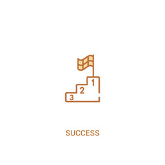 success concept 2 colored icon. simple line element illustration. outline brown success symbol. can be used for web and mobile ui/ux.