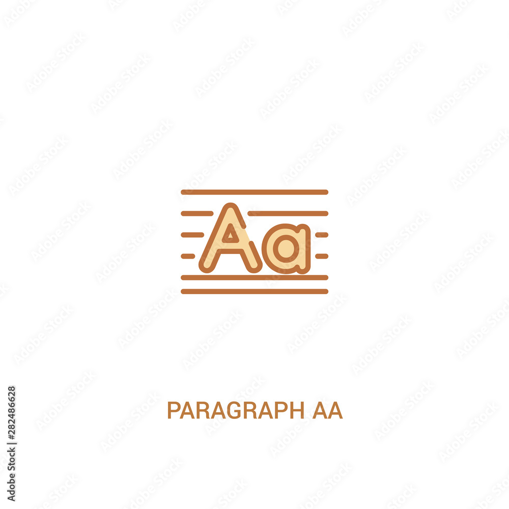 Aufkleber paragraph aa concept 2 colored icon. simple line element illustration. outline brown paragraph aa sy