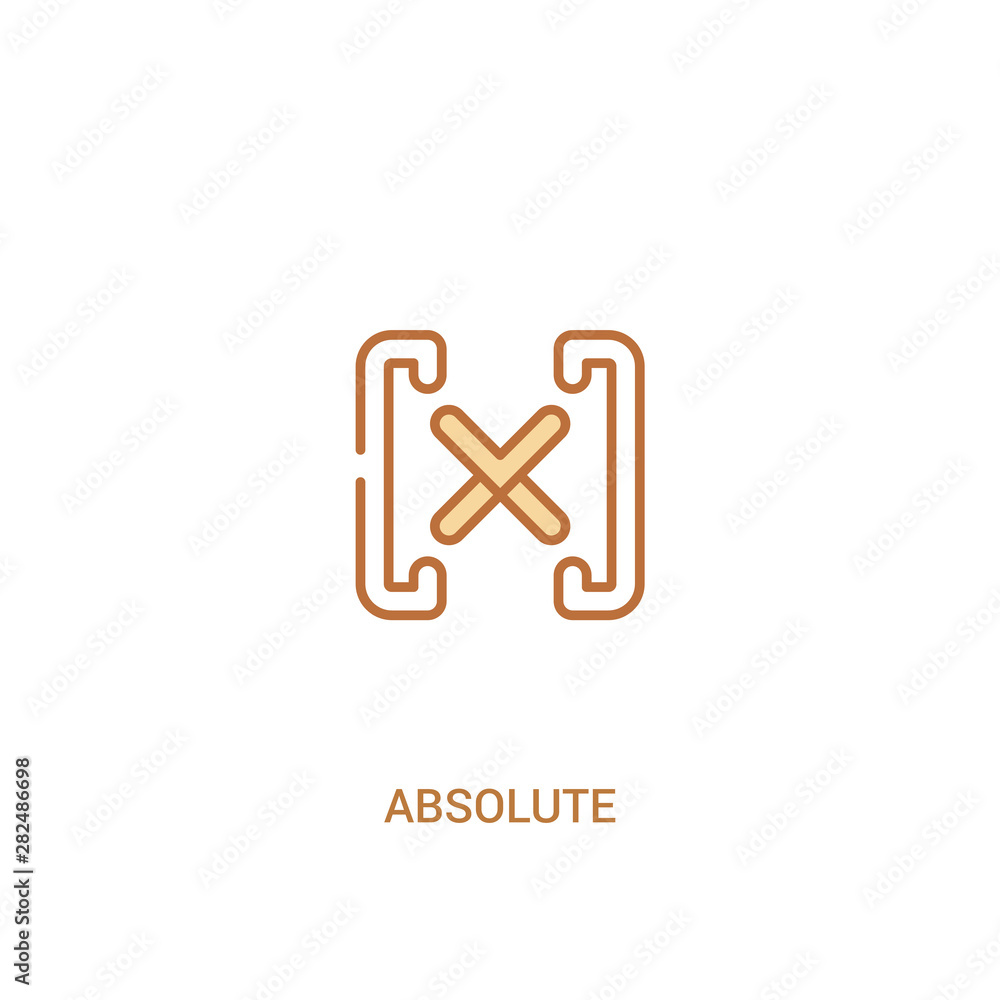 Poster absolute concept 2 colored icon. simple line element illustration. outline brown absolute symbol. ca