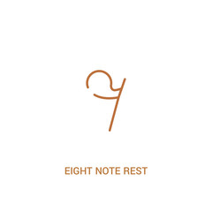 eight note rest concept 2 colored icon. simple line element illustration. outline brown eight note rest symbol. can be used for web and mobile ui/ux.