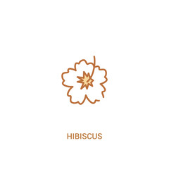 hibiscus concept 2 colored icon. simple line element illustration. outline brown hibiscus symbol. can be used for web and mobile ui/ux.