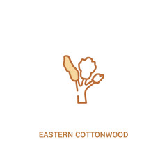 eastern cottonwood tree concept 2 colored icon. simple line element illustration. outline brown eastern cottonwood tree symbol. can be used for web and mobile ui/ux.