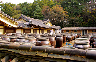 Kimchi pots at Korean Folk Village, South Korea