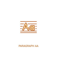 paragraph aa concept 2 colored icon. simple line element illustration. outline brown paragraph aa symbol. can be used for web and mobile ui/ux.