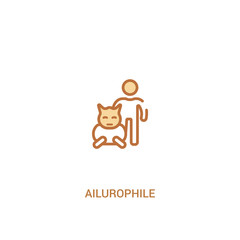 ailurophile concept 2 colored icon. simple line element illustration. outline brown ailurophile symbol. can be used for web and mobile ui/ux.