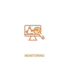 monitoring concept 2 colored icon. simple line element illustration. outline brown monitoring symbol. can be used for web and mobile ui/ux.